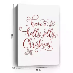 Best Holly Jolly Christmas Canvas Wall Plaque Christmas Art & Wall Decor