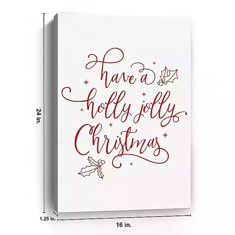Best Holly Jolly Christmas Canvas Wall Plaque Christmas Art & Wall Decor