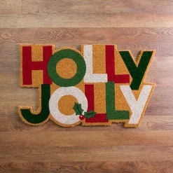 Kirklands Home Doormats|Holly Jolly Christmas Doormat
