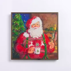 Outlet Holly Santa Cookies and Hot Cocoa Canvas Art Print Christmas Art & Wall Decor