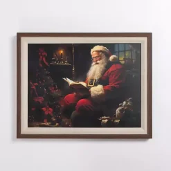 Online Holly Santa Reading Framed Art Print Christmas Art & Wall Decor