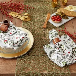 Holly Twigs Cotton Napkins, Set of 6 Christmas Dining & Entertaining
