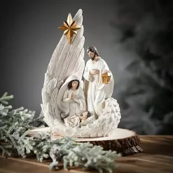 Sale Holy Family White and Gold Nativity Statue Christmas Decorations