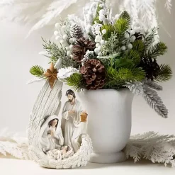 Sale Holy Family White and Gold Nativity Statue Christmas Decorations