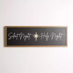 Holy Night Silent Night Canvas Wall Plaque Christmas Art & Wall Decor