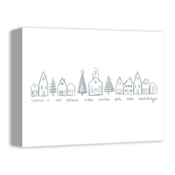 Discount Home for the Holidays Village Canvas Art Print Christmas Art & Wall Decor