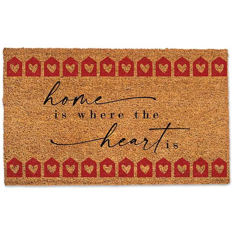 New Home is Where the Heart Is Cursive Doormat Valentines Day Decorations