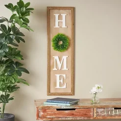Kirklands Home Wall Quotes & Signs|Home Wreath Wood Panel Wall Plaque Brown