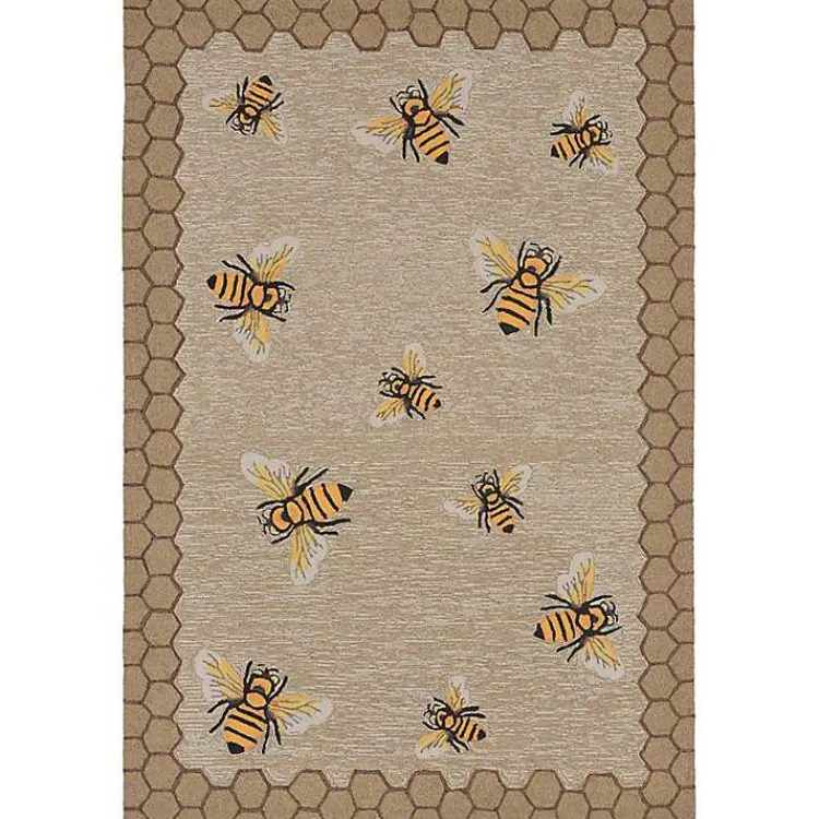 Kirklands Home Outdoor Rugs|Honeycomb Bees Outdoor Area Rug, 5x7
