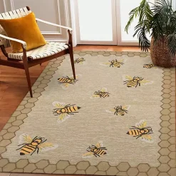 Kirklands Home Outdoor Rugs|Honeycomb Bees Outdoor Area Rug, 5x7