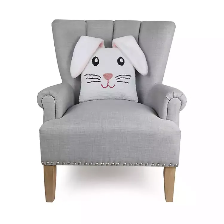 Hooked Bunny Ears Easter Throw Pillow Pillows