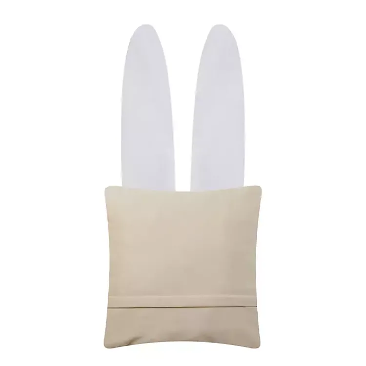 Hooked Bunny Ears Easter Throw Pillow Pillows