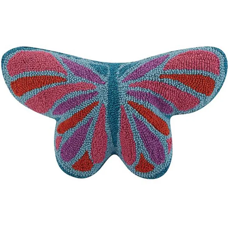 Hot Hooked Butterfly Throw Pillow Pillows