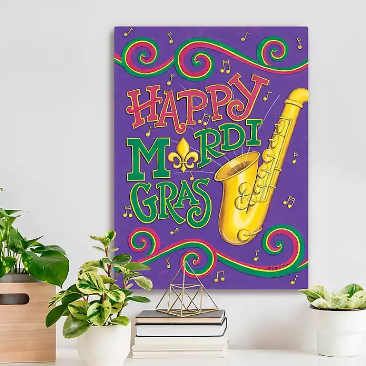 Hooray Musical Mardi Gras Canvas Art Print Mardi Gras Decorations