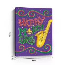 Hooray Musical Mardi Gras Canvas Art Print Mardi Gras Decorations