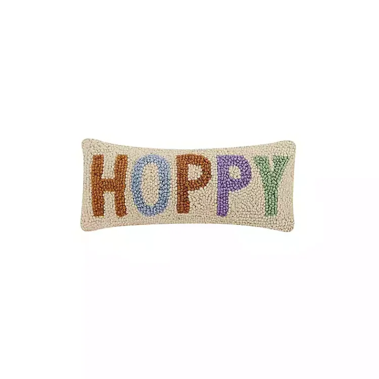 New Hoppy Hooked Wool Lumbar Pillow Easter Decorations