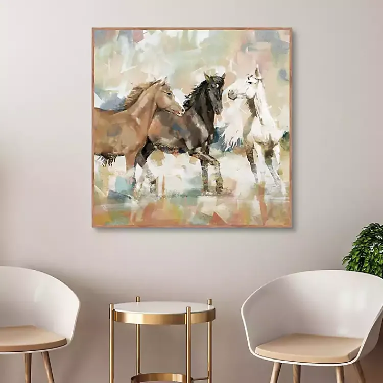 Kirklands Home Canvas Art|Horse Country Framed Canvas Art Print Brown