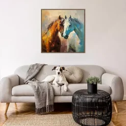 Kirklands Home Canvas Art|Horse Couple Framed Canvas Art Print