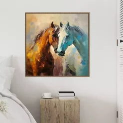 Kirklands Home Canvas Art|Horse Couple Framed Canvas Art Print