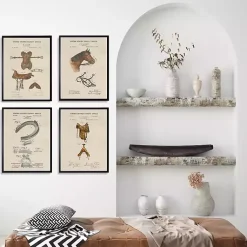Kirklands Home Framed Art|Horse Patents Framed Art Prints, Set of 4