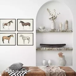 Kirklands Home Framed Art|Horses Framed Art Prints, Set of 4 White