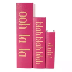 Hot Pink Ooh La La Book Boxes, Set of 3 Baskets & Boxes