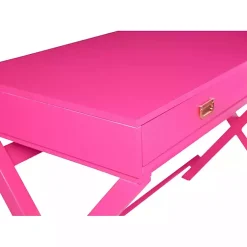 Kirklands Home Office Furniture|Hot Wood 2-Drawer Peggy Desk Pink
