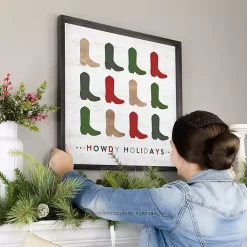 Hot Howdy Holidays Boots Wall Plaque Christmas Art & Wall Decor
