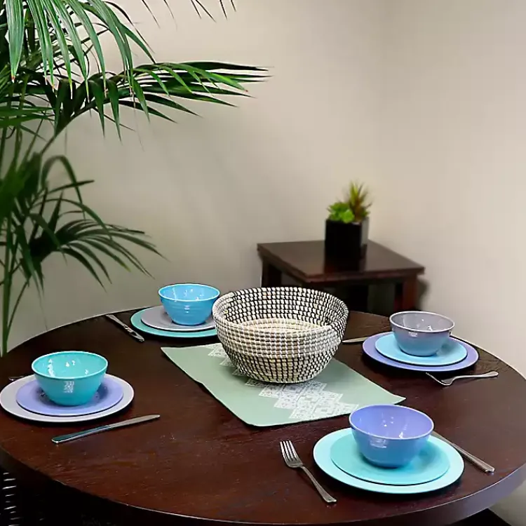 Kirklands Home Outdoor Dining|Hues of the Sea 12-pc. Dinnerware Set