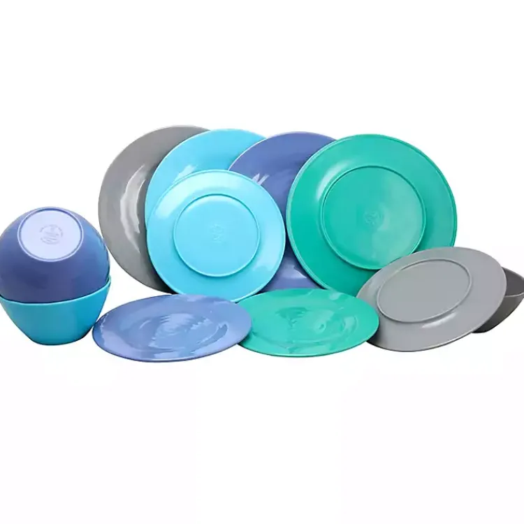 Kirklands Home Outdoor Dining|Hues of the Sea 12-pc. Dinnerware Set
