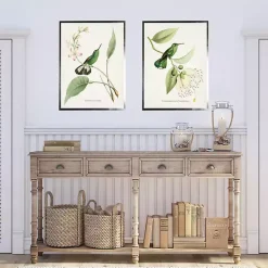 Kirklands Home Framed Art|Hummingbirds on Flowers 2-pc. Framed Art Print Set
