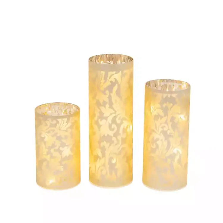 Online Hurricane Glass Luminaries, Set of 3 Candle Holders