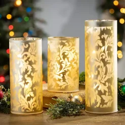 Online Hurricane Glass Luminaries, Set of 3 Candle Holders