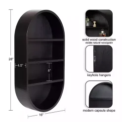 Kirklands Home Shelves|Hutton Black Capsule Wall Shelf