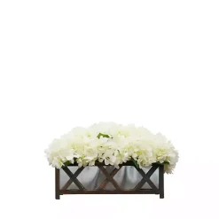 Online Hydrangea Arrangement in Lattice Box Planter Arrangements & Greenery