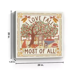 Discount I Love Fall Most of All Canvas Art Print Fall