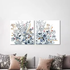 Kirklands Home Canvas Art|Indigo and Ochre 2-pc. Canvas Art Set