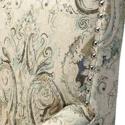 Kirklands Home Accent Chairs|Indigo and Yellow Floral Upholstered Accent Chair