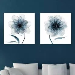 Kirklands Home Canvas Art|Indigo Bloom Canvas Art Prints, Set of 2