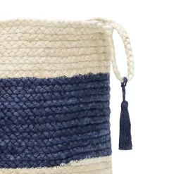 Discount Indigo Bold Striped Jute Basket, 19 in. Baskets & Boxes