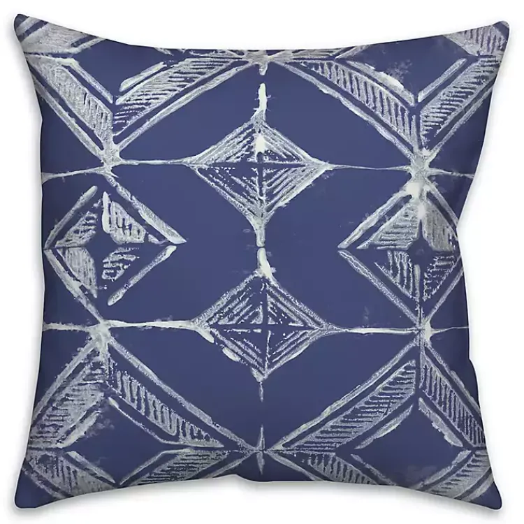 Kirklands Home Outdoor Cushions & Pillows|Indigo Diamonds Outdoor Throw Pillow Blue