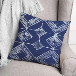 Kirklands Home Outdoor Cushions & Pillows|Indigo Diamonds Outdoor Throw Pillow Blue
