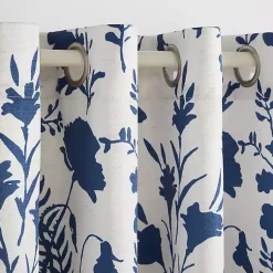 Kirklands Home Curtains & Drapes|Indigo Floral 2-pc. Curtain Panel Set, 96 in.