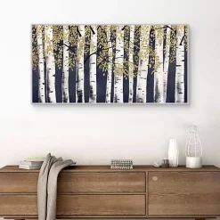 Kirklands Home Canvas Art|Indigo Fresh Forest Framed Canvas Art Print Blue