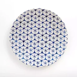Kirklands Home Dinnerware|Indigo Geometric Mix Dinner Plate