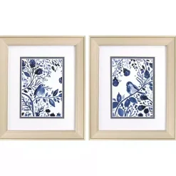 Kirklands Home Framed Art|Indigo Song Framed Art Prints, Set of 2