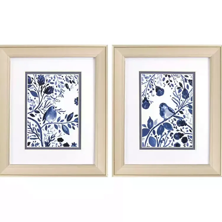 Kirklands Home Framed Art|Indigo Song Framed Art Prints, Set of 2