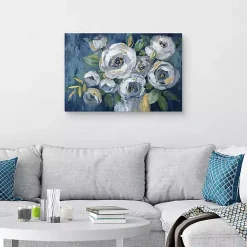 Kirklands Home Canvas Art|Indigo Touch of Gold Canvas Art Print, 36x24 in. Blue