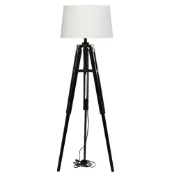 Kirklands Home Floor Lamps|Industrial Tripod Wooden Floor Lamp Ivory