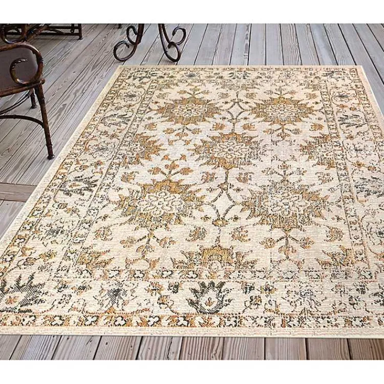 Kirklands Home Outdoor Rugs|Irene Yellow Daffodil Outdoor Area Rug, 6x9